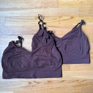 Quince Comfort Rib Maternity Nursing & Pumping Bralette (2-Pack). Size L